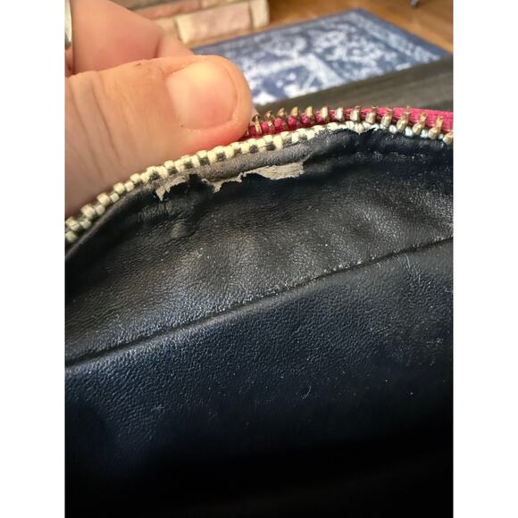 FOSSIL IVY PINK,BLUE,WHITE CANVAS FABRIC COSMETIC BAG,TRAVEL CASE,SHAVING KIT - Picture 2 of 8